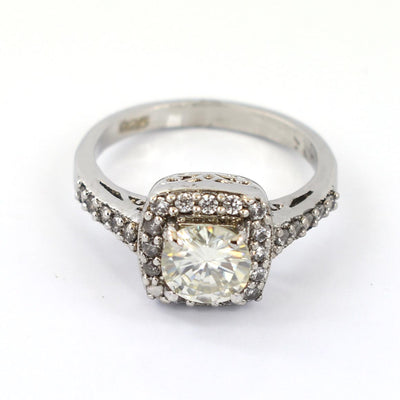 Gorgeous Off White Diamond Engagement Ring in 925 Silver, Great Brilliance & Very Latest Collection ! Ideal For Birthday Gift, 1.25 Ct Certified Diamond! - ZeeDiamonds