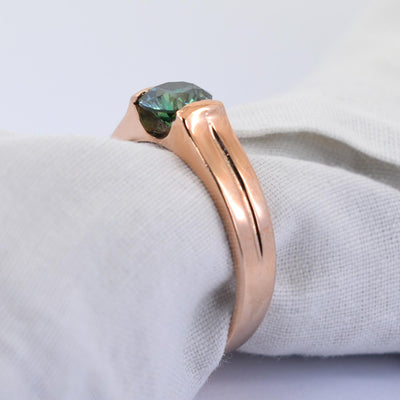 1 Carat Elegant Blue Diamond Solitaire Ring in 925 Silver with Rose Gold Finish, Great Shine & Stunning Look! Gift For Wedding/Birthday, Certified Diamond - ZeeDiamonds