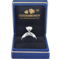2 Ct Designer Off White Diamond Promise Ring in 925 Silver, Great Brilliance & Sparkle ! Ideal For Birthday Gift, Certified Diamond! - ZeeDiamonds