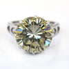 4.00 Ct Amazing Off White Diamond Solitaire Ring, Very Elegant & Great Sparkle ! Ideal For Birthday Gift, Certified Diamond!