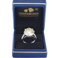 4.00 Ct Amazing Off White Diamond Solitaire Ring, Very Elegant & Great Sparkle ! Ideal For Birthday Gift, Certified Diamond! - ZeeDiamonds