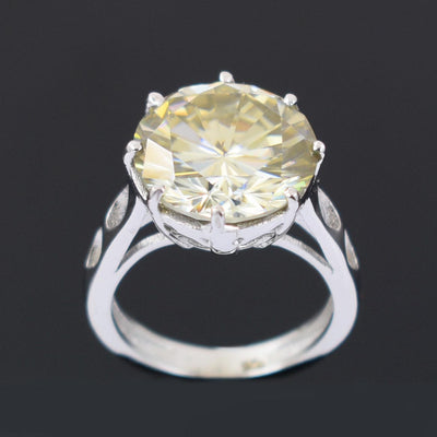 4.00 Ct Amazing Off White Diamond Solitaire Ring, Very Elegant & Great Sparkle ! Ideal For Birthday Gift, Certified Diamond! - ZeeDiamonds