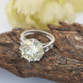 4.00 Ct Amazing Off White Diamond Solitaire Ring, Very Elegant & Great Sparkle ! Ideal For Birthday Gift, Certified Diamond! - ZeeDiamonds