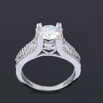 Designer Off White (Ting of Blue) Diamond Beautiful Ring with White Accents, Latest Collection & Great Sparkle ! Ideal For Birthday Gift, 1.25 Ct Certified Diamond! - ZeeDiamonds