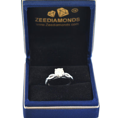 Lovely Off White Diamond Designer Ring with White Accents, Latest Collection & Great Sparkle ! Ideal For Birthday Gift, 1.00 Ct Certified Diamond! - ZeeDiamonds