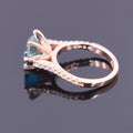 3.50 Carat Certified Greenish Blue Diamond Ring in Rose Gold with White Accents, Beautiful Design & Great Sparkle! Gift For Wedding/Birthday - ZeeDiamonds