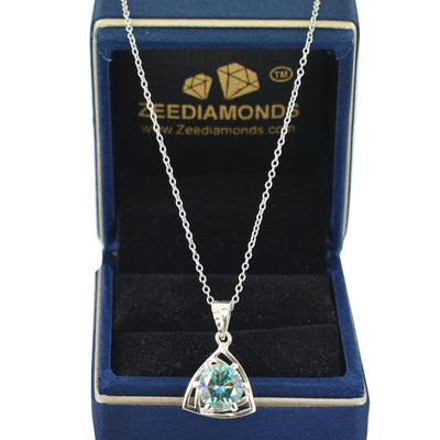 2.50 Carat Certified Vey Elegant Blue Diamond Solitaire Pendant in 925 Silver with Prong Setting, Great Shine & Elegant! Ideal Gift For Wife ,Girlfriend - ZeeDiamonds