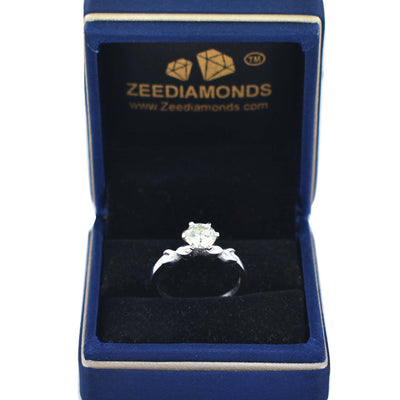 1 Ct Stylish Off White Diamond Solitaire Ring, Very Elegant & Great Sparkle ! Ideal For Birthday Gift, Certified Diamond! - ZeeDiamonds