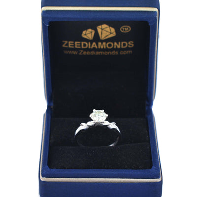 1 Ct Stylish Off White Diamond Solitaire Ring, Very Elegant & Great Sparkle ! Ideal For Birthday Gift, Certified Diamond! - ZeeDiamonds