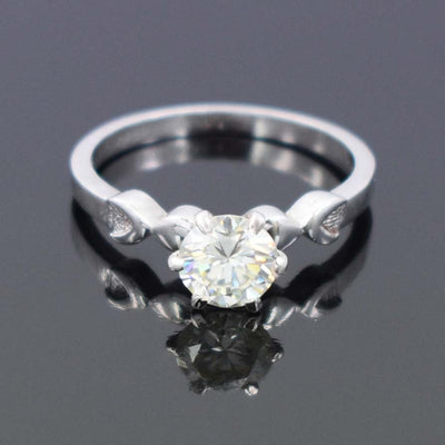 1 Ct Stylish Off White Diamond Solitaire Ring, Very Elegant & Great Sparkle ! Ideal For Birthday Gift, Certified Diamond! - ZeeDiamonds