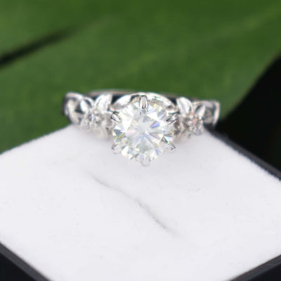 Fabulous Off White Diamond Designer Ring with White Accents, Amazing Collection & Great Sparkle ! Ideal For Birthday Gift, 1.45 Ct Certified Diamond! - ZeeDiamonds