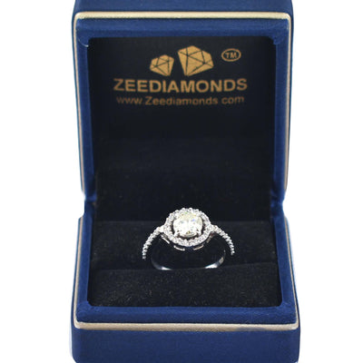 Amazing Off White Diamond Designer Ring with White Accents, Latest Collection & Great Sparkle ! Ideal For Birthday Gift, 1.00 Ct Certified Diamond! - ZeeDiamonds