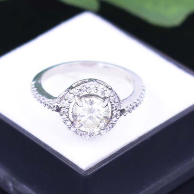 Amazing Off White Diamond Designer Ring with White Accents, Latest Collection & Great Sparkle ! Ideal For Birthday Gift, 1.00 Ct Certified Diamond! - ZeeDiamonds
