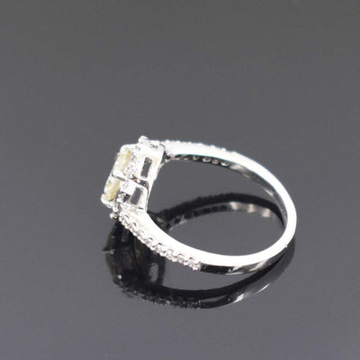 Amazing Off White Diamond Designer Ring with White Accents, Latest Collection & Great Sparkle ! Ideal For Birthday Gift, 1.00 Ct Certified Diamond! - ZeeDiamonds