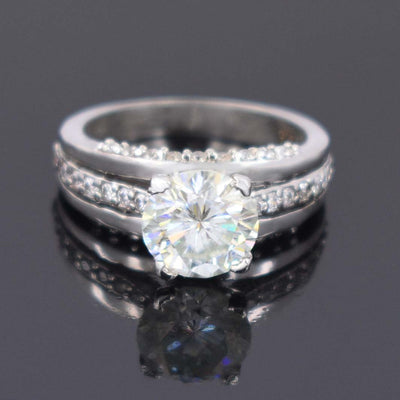 Very Elegant Off White Diamond Designer Ring with White Accents, Latest Collection & Great Sparkle ! Ideal For Birthday Gift, 1.60 Ct Certified Diamond! - ZeeDiamonds