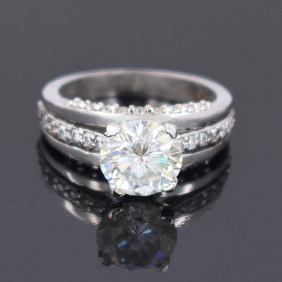 Very Elegant Off White Diamond Designer Ring with White Accents, Latest Collection & Great Sparkle ! Ideal For Birthday Gift, 1.60 Ct Certified Diamond! - ZeeDiamonds