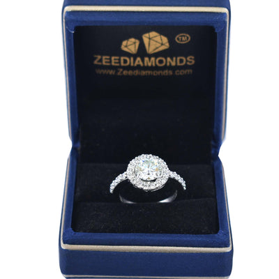 Stunning Off White Diamond Designer Ring with White Accents, Latest Collection & Great Sparkle ! Ideal For Birthday Gift, 1.65 Ct Certified Diamond! - ZeeDiamonds