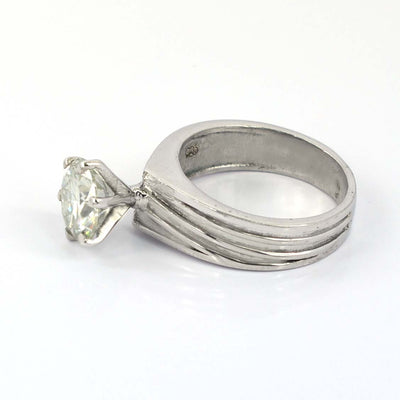 3.05 Ct Stunning Off White Diamond Solitaire Ring, Very Elegant & Great Sparkle ! Ideal For Birthday Gift, Certified Diamond! - ZeeDiamonds