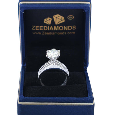 3.05 Ct Stunning Off White Diamond Solitaire Ring, Very Elegant & Great Sparkle ! Ideal For Birthday Gift, Certified Diamond! - ZeeDiamonds