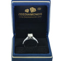 Amazing Off White Diamond Ring in prongs with Accents, Great Brilliance & Sparkle ! Ideal For Birthday Gift, 1.00 Ct Certified Diamond! - ZeeDiamonds