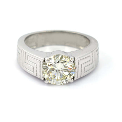 1.90 Ct Amazing Off White Diamond Solitaire Ring, Very Elegant & Great Sparkle ! Ideal For Birthday Gift, Certified Diamond! - ZeeDiamonds