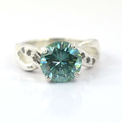 Certified 2.70 Ct Gorgeous Blue Diamond Ring with Diamond Accents, Latest Design & Great Shine! Gift For Wedding/Birthday - ZeeDiamonds
