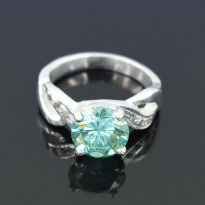 Certified 2.70 Ct Gorgeous Blue Diamond Ring with Diamond Accents, Latest Design & Great Shine! Gift For Wedding/Birthday - ZeeDiamonds