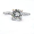 2.50 Ct Stunning Off White Diamond Solitaire Ring with Accents, Elegant Look & Great Sparkle ! Ideal For Birthday Gift, Certified Diamond! - ZeeDiamonds