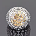 RARE & Huge 10 Ct Champagne Diamond Ring. Amazing Shine & Luster WATCH VIDEO - ZeeDiamonds