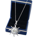 3.70 Ct Certified Off-White Diamond Sun Design Pendant with Accents. Ideal Gift for Wife. Great Sparkle - ZeeDiamonds