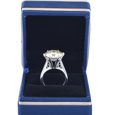 5.50 Ct Fabulous Off-White Diamond Solitaire Ring in Prong Design, 100% Certified. Ideal Gift for Anniversary, Birthday - ZeeDiamonds