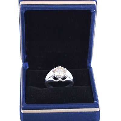 2.15 Ct Brilliant Cut  Off-White Diamond Solitaire Men's Ring in Prongs, 100% Certified. Ideal Gift for Anniversary, Birthday - ZeeDiamonds