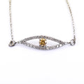 Certified 1 Ct Designer Champagne Diamond Evil Eye Bracelet With White Accents! Great Shine & Elegant Look - ZeeDiamonds