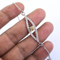 Certified 1 Ct Designer Champagne Diamond Evil Eye Bracelet With White Accents! Great Shine & Elegant Look - ZeeDiamonds