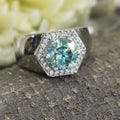 Fabulous 2.85 Carat Certified Blue Diamond Solitaire Men's Ring with Accents. Excellent Luster & Great Sparkle! Gift For Wedding/Birthday - ZeeDiamonds