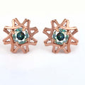 2.20 Ct Certified Amazing Blue Diamond Stud Earrings in Rose Gold with Prong Style! Great Sparkle & Elegant Look! Gift For Birthday! WATCH VIDEO - ZeeDiamonds