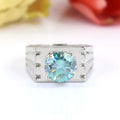 Amazing 4.50 Ct Certified Blue Diamond Solitaire Ring. Men's Collection & Great Shine! Gift For Wedding/Birthday - ZeeDiamonds