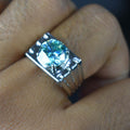 Amazing 4.50 Ct Certified Blue Diamond Solitaire Ring. Men's Collection & Great Shine! Gift For Wedding/Birthday - ZeeDiamonds