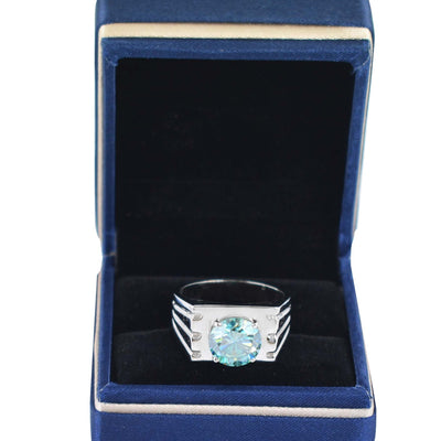 Amazing 4.50 Ct Certified Blue Diamond Solitaire Ring. Men's Collection & Great Shine! Gift For Wedding/Birthday - ZeeDiamonds