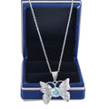 2.15 Ct AAA Certified Gorgeous Blue Diamond Butterfly Pendant in White Finish, Very Elegant Shine & Ideal Gift for Anniversary, Birthday - ZeeDiamonds