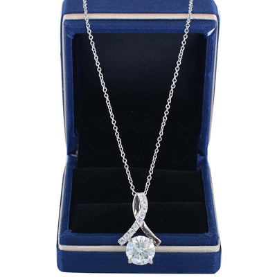 Beautiful 3.00 Ct Certified Off-White Diamond Pendant with Accents. Lovely Gift for Wife. Great Sparkle - ZeeDiamonds