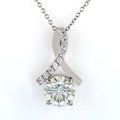 Beautiful 3.00 Ct Certified Off-White Diamond Pendant with Accents. Lovely Gift for Wife. Great Sparkle - ZeeDiamonds