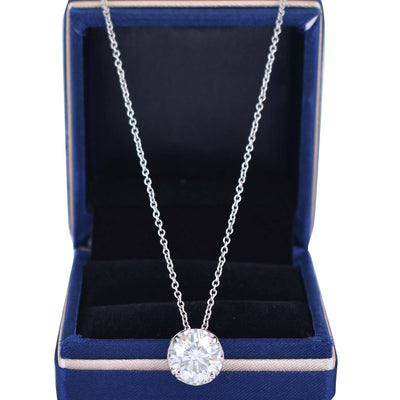 3.20 Ct Certified Amazing Off-White Diamond Solitaire Pendant in Prongs. Ideal Gift for Wife/Girlfriend. Great Sparkle - ZeeDiamonds