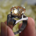 HUGE & RARE! Champagne Diamond Cocktail Ring for Men's-15.65 Ct, Amazing Shine & Bling WATCH VIDEO - ZeeDiamonds