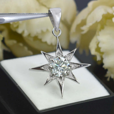 2.20 Ct Certified Elegant Off-White Diamond Solitaire Pendant in Sun Design. Ideal Gift for Wife/Girlfriend. Great Sparkle - ZeeDiamonds