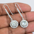 Off White Diamond Solitaire Dangler Earrings with Accents. 4.05 Ct, Amazing Shine & Bling  WATCH VIDEO - ZeeDiamonds