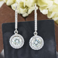 Off White Diamond Solitaire Dangler Earrings with Accents. 4.05 Ct, Amazing Shine & Bling  WATCH VIDEO - ZeeDiamonds