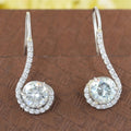 3.80 Ct Amazing Off White Diamond Solitaire Dangler Earrings, Amazing Shine & Bling !  WATCH VIDEO - ZeeDiamonds