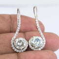3.80 Ct Amazing Off White Diamond Solitaire Dangler Earrings, Amazing Shine & Bling !  WATCH VIDEO - ZeeDiamonds