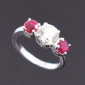 Certified 1.80 Ct Beautiful Off White Diamond Ring with Ruby Gemstone Accents, Excellent Luster & Great Sparkle ! Ideal For Birthday Gift - ZeeDiamonds